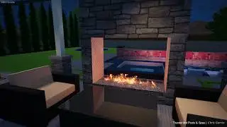 Modern Geometric Outdoor Living Pool & Landscape