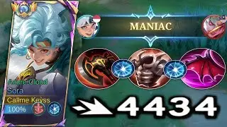 MANIAC ! TUTORIAL MAIN SORA SECARA AGGRESIVE DI META SEKARANG (100% auto win) | SORA MLBB
