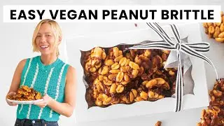 Easy Vegan Peanut Brittle | No Corn Syrup, No Thermometer, Refined Sugar-Free Recipe.