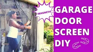 EASY - How to Install a Magnetic Screen Door for 2-Car Garage | DIY Power Couple