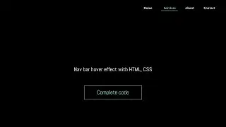 Nav bar hover effect with HTML, CSS || Complete code