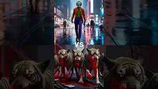 Joker vs Zombie Tigers vs Police (black widow, wild dogs, ninja) #joker #ai #tiger #police
