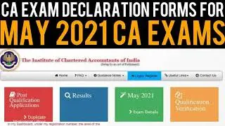 CA Exam Declaration Form Update For May 2021 CA Exams | CA Foundation/Inter/Final Declaration Form
