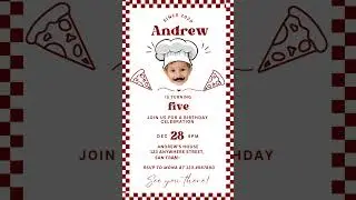 Checkered Pizza Video Invite #animatedinvites #italianinvitation