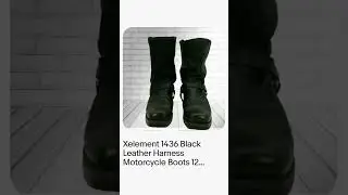 Xelement 1436 Black Leather Harness Motorcycle Boots 12 inches Tall Men's 12