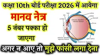 Class 10 Science: Human Eye पूरा Topic | UP Board Exam 2025 | Most Important Questions & Notes