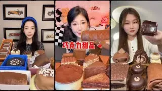 asmr mukbangasmr/kwai dessert mukbang,/mochi eating,creperoll cake chocolate #asmr