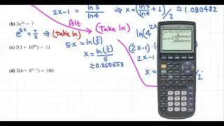 Algebra: solve exponential equations (4 examples)