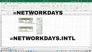 How to use the Networkdays and Networkdays.intl Functions In Microsoft Excel. No. of Work Days
