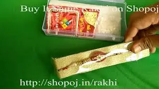Buy Red Stone Bead With Crystal Stone Ring Fancy Rakhi @ shopoj.in
