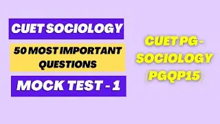 CUET PG Sociology 2022 Mock Test-1