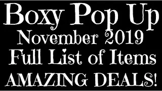 Boxy Pop Up November 2019 ALL ITEMS LISTED SPOILERS | Connor Krystyn