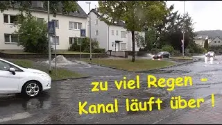 Regenfront bringt Kanalisation ans Limit | Starkregen 22.06.23 Andernach | &uuml;berflutete Stra&szlig;en