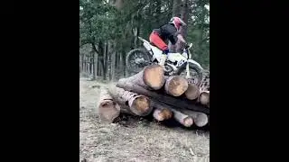 Husqvarna Enduro Stoppie to Log Jump