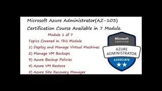Microsoft Azure Administrator(AZ-103) Certification Course Module 1