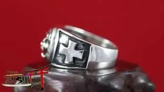 925 Sterling Silver Antique Masonic Ring 