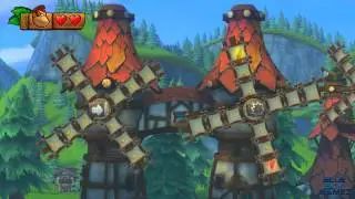Donkey Kong Country Tropical Freeze 100% Walkthrough Part 9-2-1 Windmill Hills