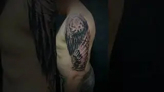 Тату рукав. Начало. Крылья, лес, луна | Tattoo sleeve. Wings, forest, moon | KOLESNIKTATTOOART