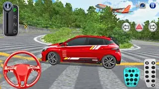 Realistic New Red Hatchback Hyundai i20 N Narrow Mountain Road - 3D Driving Class Android Games 2026