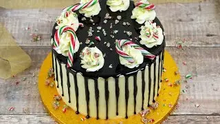 Candy Cane Drip Cake