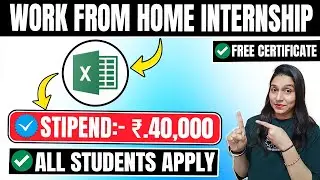 Work From Home Internship🔥| Data Analyst Internship🔥| Part Time Internship