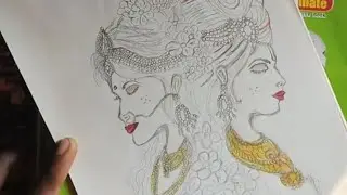 👉 😳 Radha-Krishna Ek Hi Sketch Mein! | Divine Pencil Drawing Full Process 🙏🎨