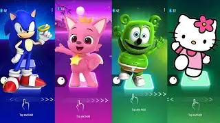 Sonic vsPinkFong vs Gummy Bear vs PinkFong in Tiles Hop EDM Rush