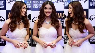 Glamorous Actress Malvika Sharma Lovely Red Carpet Interview.