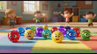 Seventeen Little Toy Marbles Roll Roll Ro | Nursery Rhymes for Kids & Baby Songs