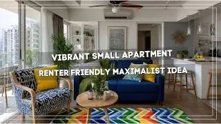 Vibrant Small Apartment Living: Renter-Friendly Elegance on a Budget with Maximalist Organization