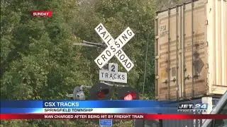 Man charged after being hit by freight train