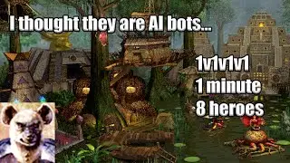 FFA with 4 players on strange XL+U. Heroes 3 PvP!