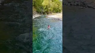 Mountain river ⛰️🌊 #shorts #nature #swimming #divng