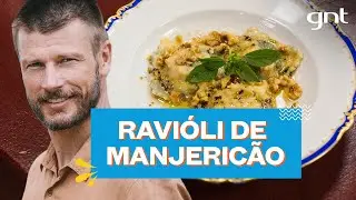 Ravióli com massa manjericão recheado com ricota e nozes | Rodrigo Hilbert | Bem Juntinhos
