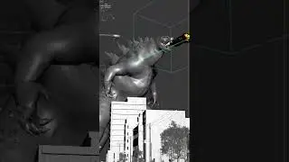 Working on a Godzilla short movie  #3dsmax #3d #godzilla