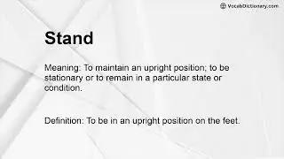 Stand Meaning
