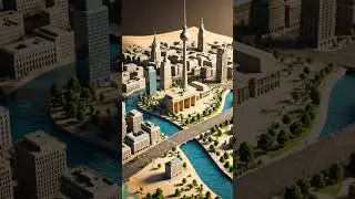 Map Lines to Skyline: Berlin Miniature Growth Animation | 3D, ASMR, Slow Motion
