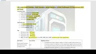 SSC JHT 2025 Notification OUT | Jr Hindi Translator, SHT & Others| Apply Now Full Guide #ssc #hindi