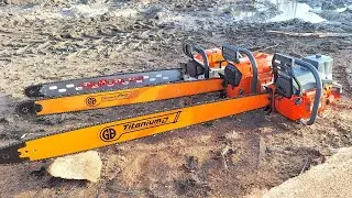 Stihl 084, Oleo-Mac 999f, Husqvarna 3120xp action with big bars & big knotty wood !!!