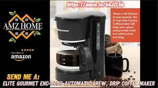 Elite Gourmet EHC-5055 Automatic Brew & Drip Coffee Maker with Pause N Serve Reusable Filter, ...