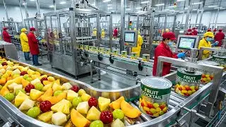 Inside the Modern Fruit Cocktail Factory: Fresh Fruits Turn into Billion Dollar Cans (Full Process)
