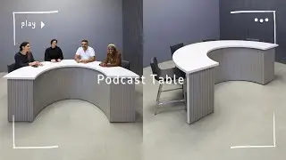 Handmade Custom Modern Podcast Table Half Moon