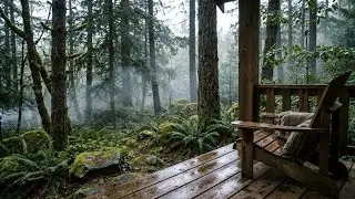 Feel Total Peace — Rain Sounds for Sleeping in a Cabin Surrounded by Green Forest 🌧️🌲