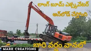 Excavator Unloading from trailer without ramp ex 210 lc @YouTube @youtubecreators @YouTubeViewers