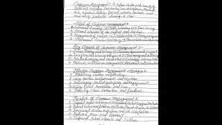 Classroom management/Characteristics of classroom management/B.eD 2nd year inclusive education.
