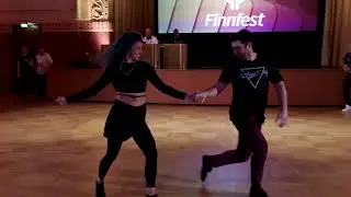 Improv West Coast Swing - Ben Morris & Karin Kakun - Finnfest WCS 2023 Pro Demos