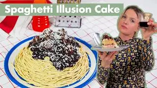 How to make spaghetti and meatballs ILLUSION CAKE!