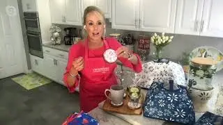 Temp-tations Set of 4 Classic Print Round Wood Coasters on QVC