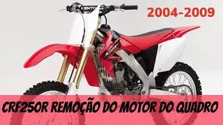 remocao do motor quadro CRF250R importada 2004-2009