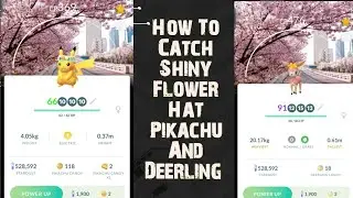 How To Catch Shiny ✨ Flower Background Pikachu And Deerling 🦌 in Pokemon go.